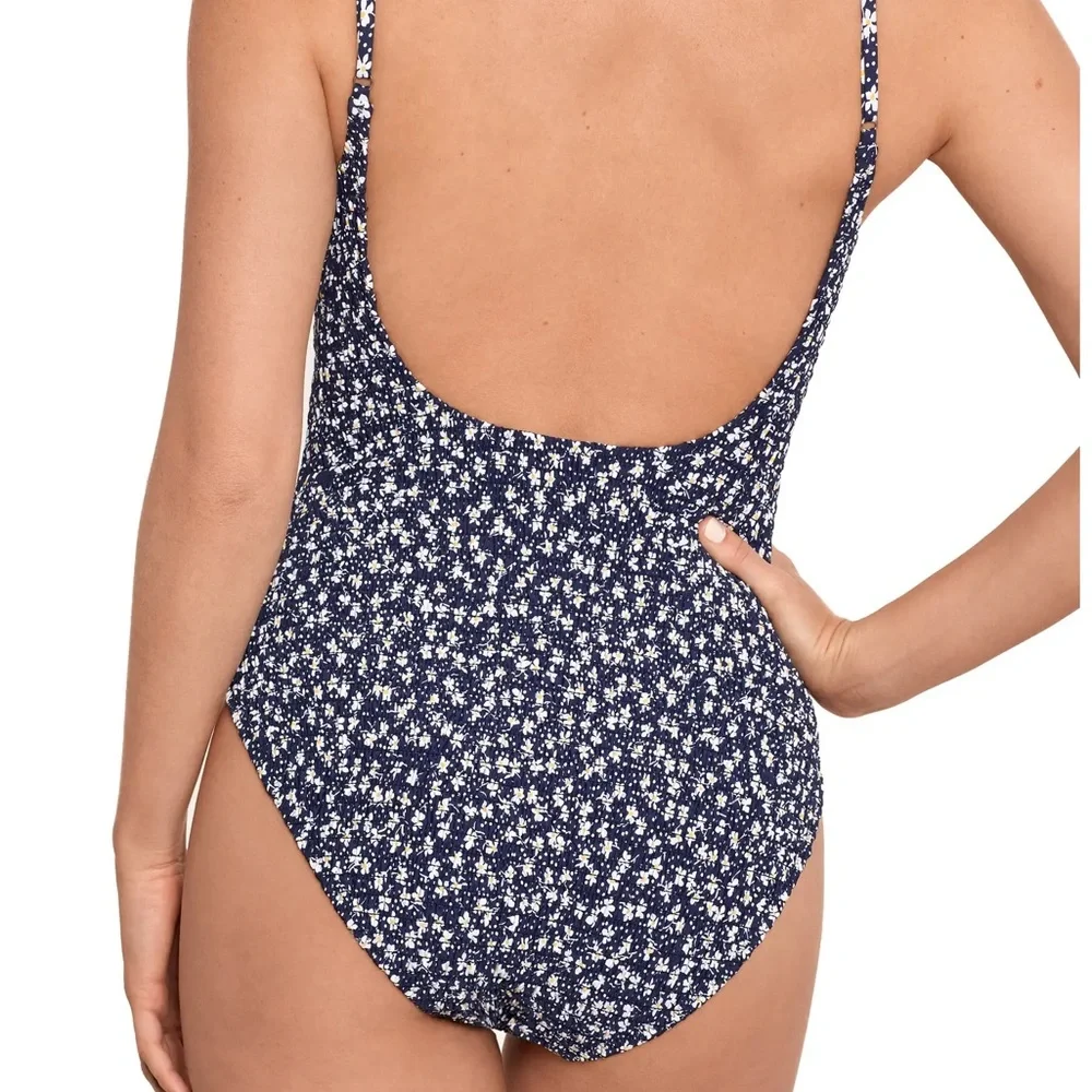 Polo Ralph Lauren Kennedy Smocked One-Piece Swimsuit